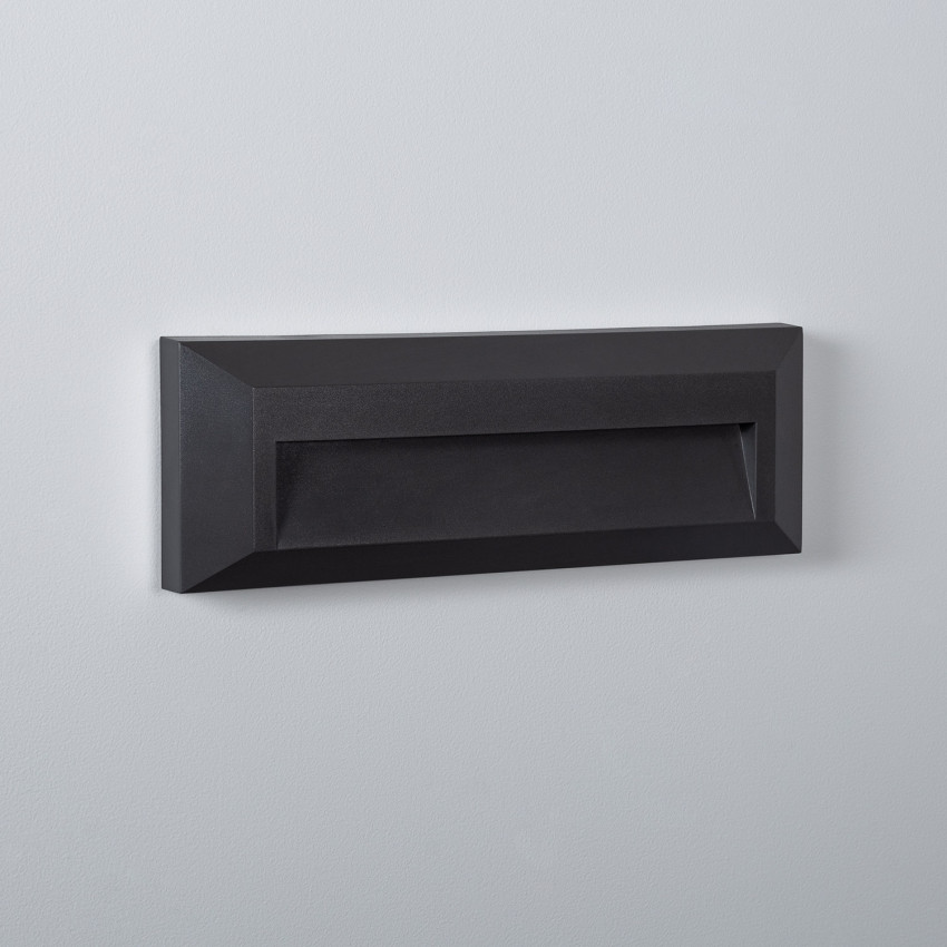 Baliza Exterior LED 2W Superfície de Parede Retangular Preto Élide 