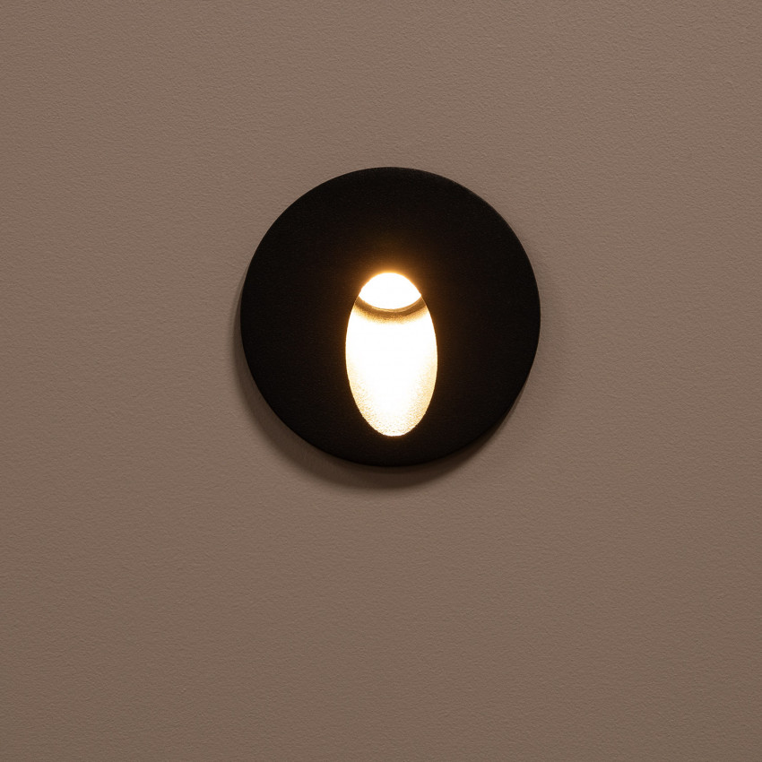 Produto de Baliza Exterior LED 3W Encastrável de Parede Circular Cinzento Boiler 