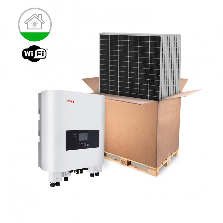 Kit Solar Híbrido SAJ Residencial Admite Batería PYLONTECH 48V Monofásico 3.6-6 kW Panel RISEN