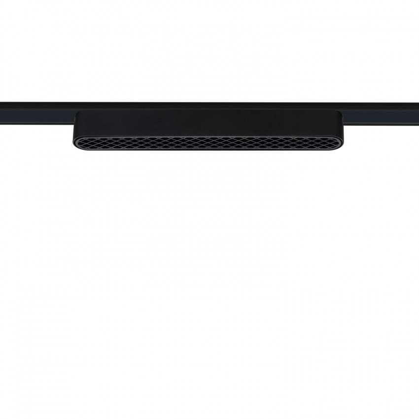 Foco Carril Lineal LED Magnético Monofásico 25mm Super Slim 12W 48V CRI90 Negro UGR13 222mm