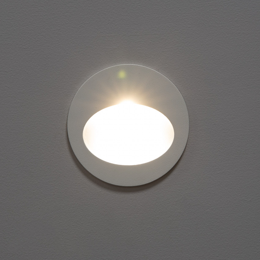 Producto de Baliza Exterior LED 3W Empotrable Pared Circular Blanco Coney