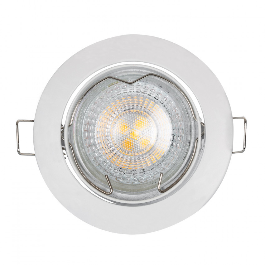 Produto de Aro Downlight Circular Basculante para Lâmpada LED GU10/GU5.3 Corte Ø 72 mm