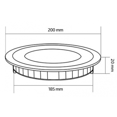 Produto de Placa LED Circular SuperSlim 15W Corte Ø 185 mm