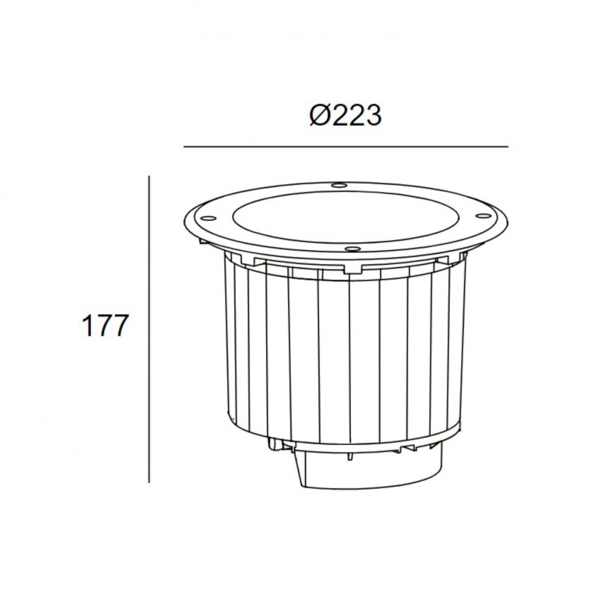 Producto de Foco Exterior LED COB 23W Empotrable Suelo Circular Gea LEDS-C4 55-9909-CA-CL