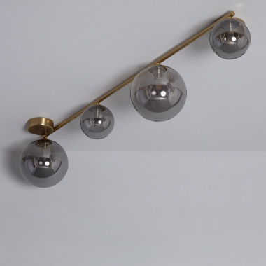 Lámpara de Techo Metal y Cristal Moonlight Brass 4 Focos
