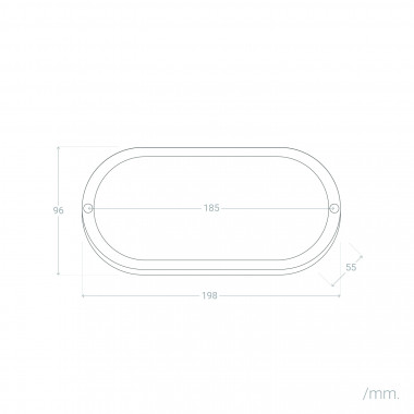 Producto de Plafón LED 25W Oval para Exterior 96x198 mm IP65 Hublot White