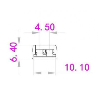 Unión / conector Transparente para tiras LED COB + SMD - 8mm - L