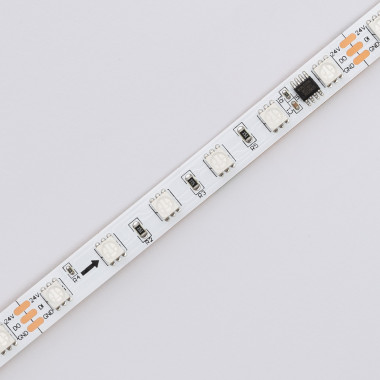 Produto de Fita LED RGBIC Digital SPI 24V DC 60LED/m 5m IP20 Largura 10mm Corte a cada 10cm