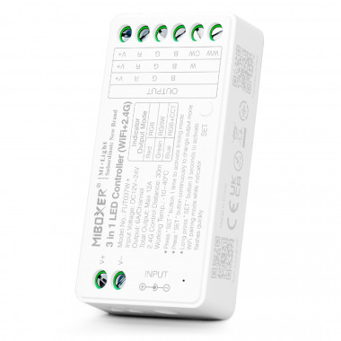 Produto de Controlador Regulador LED RGB/RGBW/RGBWW 12/24V DC MiBoxer FUT037W+ 