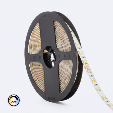 Product Tira LED 24V DC 60LED/m 5m CCT Seleccionable IP65 Ancho 10mm Corte cada 5cm