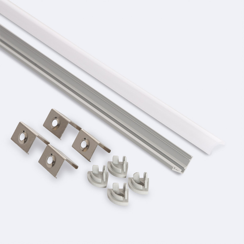 Producto de Perfil Aluminio Esquina Tapa Circular 2m para Tira LED hasta 5 mm 