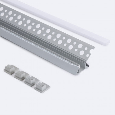 Producto de Perfil Aluminio Integración en Escayola/Pladur para Esquina Interior Tira LED hasta 9 mm