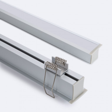 Produto de Perfil Alumínio Encastrável 2m com Cobertura Contínua para Fitas LED até 19 mm