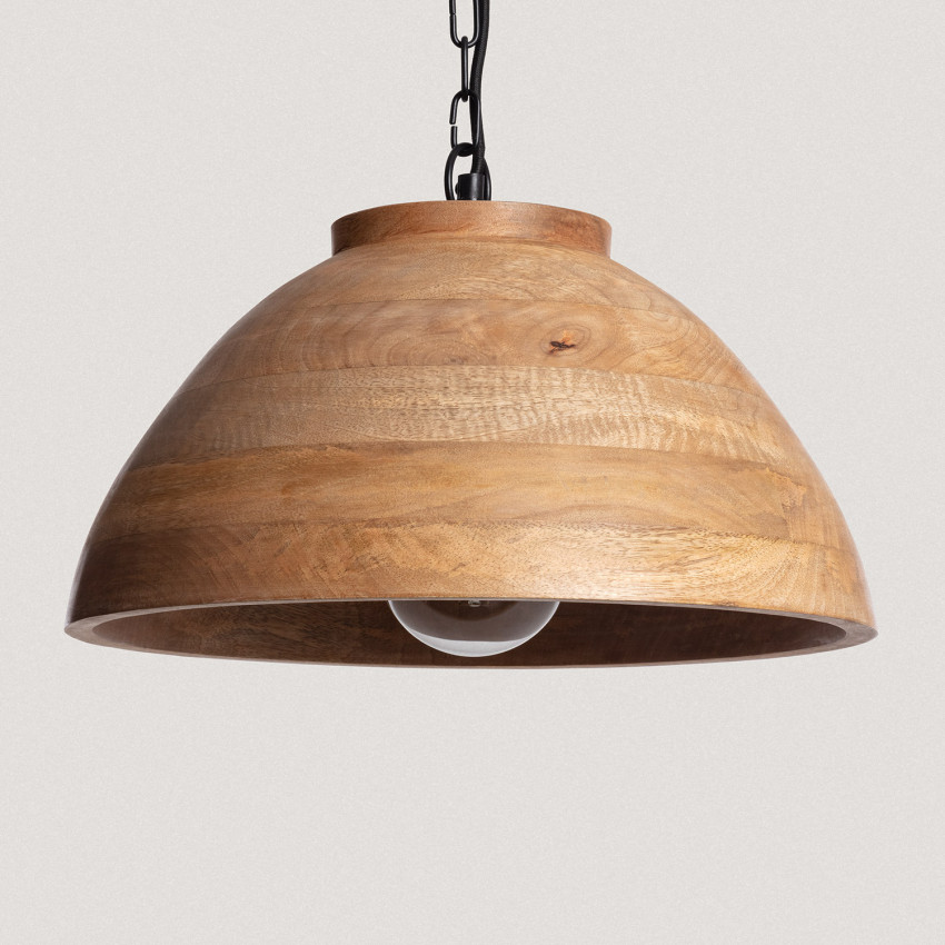 Lámpara colgante Made in Italy con acabados en madera
