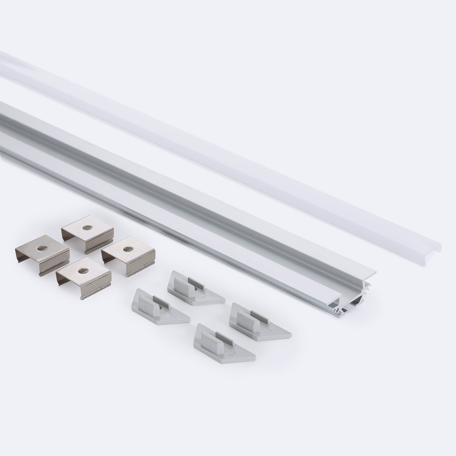 Produto de Perfil Alumínio Encastrável Perfil Baixo para Fitas LED até 11 mm