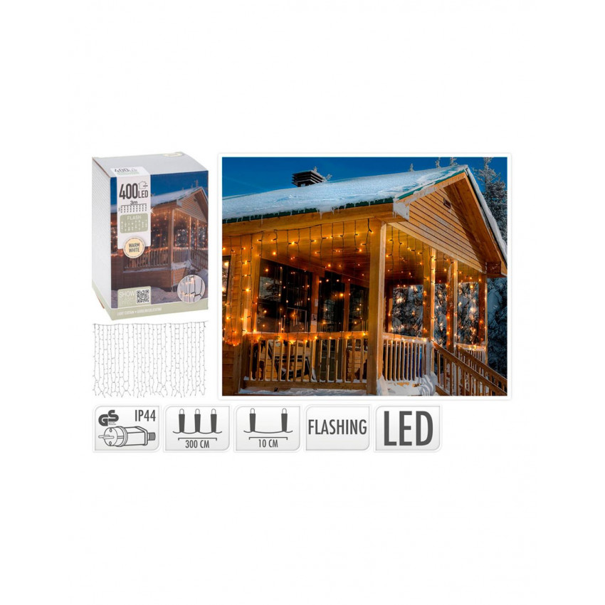 Producto de Cortina de Guirnaldas LED Exterior 3m Flash
