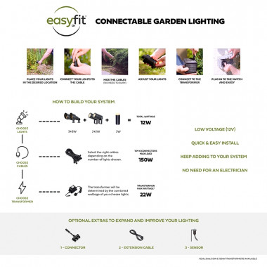 Produto de Foco Exterior LED 3W com Espeto Botanic EasyFit 12V 