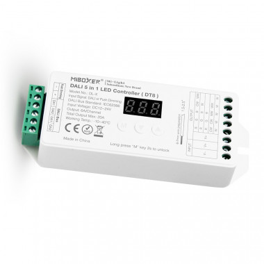 Controlador Regulador LED DL-X DALI 5 en 1 DT8 para tira Monoclor/CCT/RGB/RGBW/RGBWW 12/24V DC MiBoxer