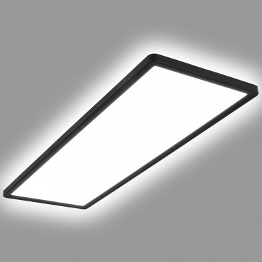 Plafon LED 24W Retangular CCT 580x200 mm Iluminação Dupla SwitchCCT Preto