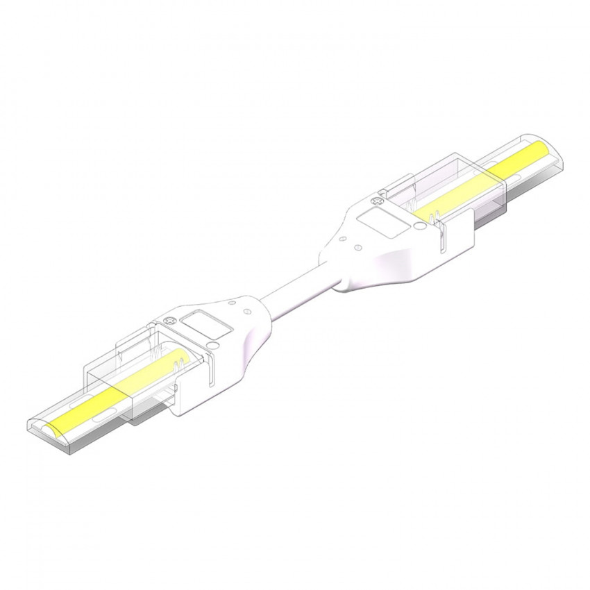 Producto de Conector Hipopótamo Doble con Cable para Tira LED Autorectificada 220V AC COB Silicone FLEX Ancho 10mm Monocolor