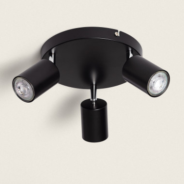 Lámpara de Techo Orientable Circular Metal 3 Focos Albus Black