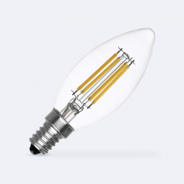 Bombilla Filamento LED E14 4W 470 lm C35 Vela