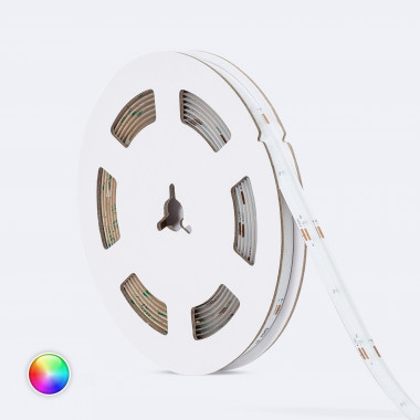 Tira LED RGB 24V DC COB 420 LED/m 5m IP20 Ancho 10mm Corte 5 cm