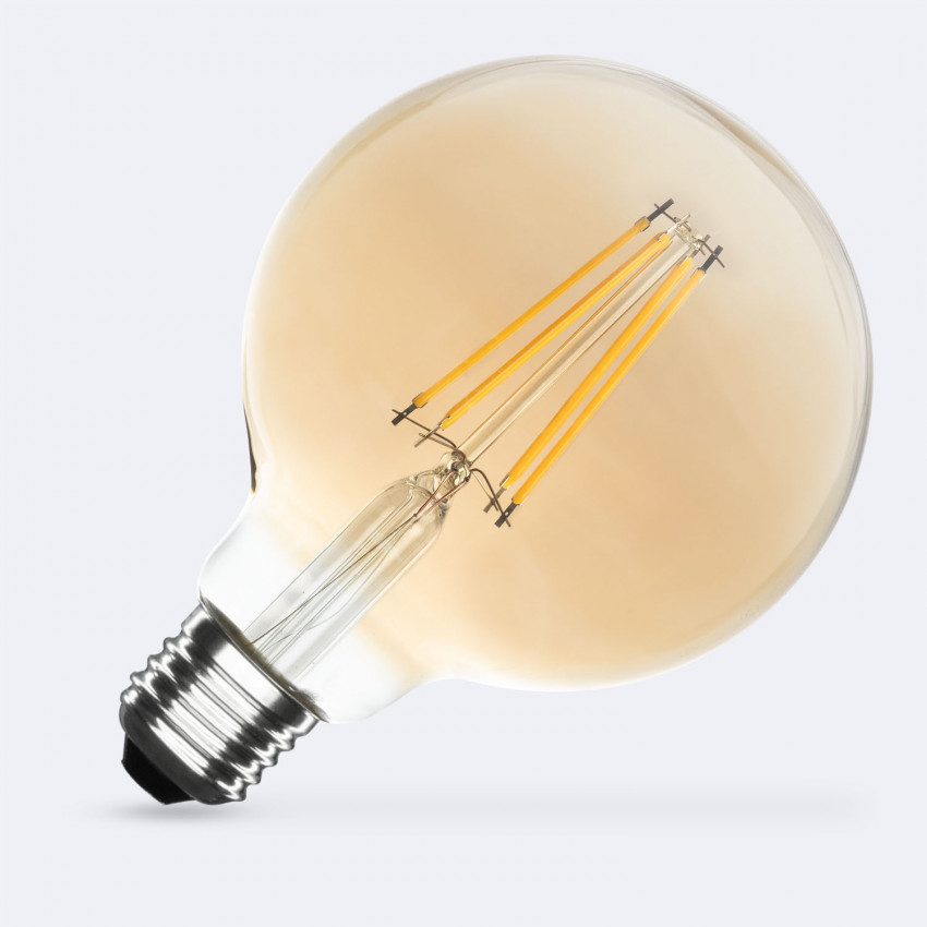 Produto de Lâmpada Filamento LED E27 8W 1055 lm Regulável G95 Gold
