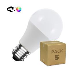 Product Pack 5 Lâmpadas Inteligentes LED E27 6W 806 lm A60 WiFi RGBW Regulável