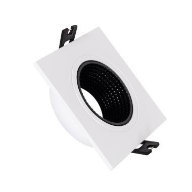 Aro Downlight Cuadrado Basculante para Bombilla LED GU10 / GU5.3 Corte Ø80 mm