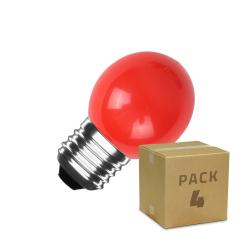 Product Pack 4 Bombillas LED E27 3W 300 lm G45 Rojas