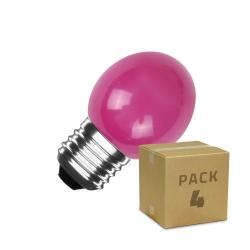 Product Pack 4 Bombillas LED E27 3W 300 lm G45 Rosa