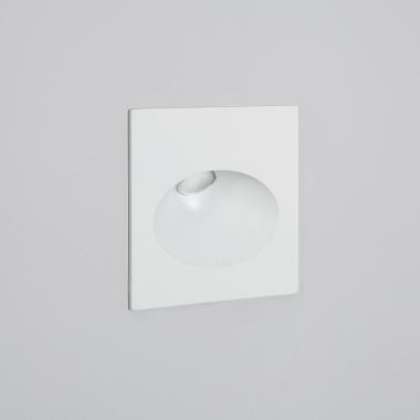 Baliza Exterior LED 3W Encastrável Parede Quadrada Branca Coney