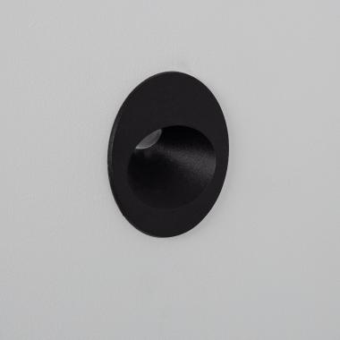 Baliza Exterior LED 3W Empotrable Pared Circular Negro Coney