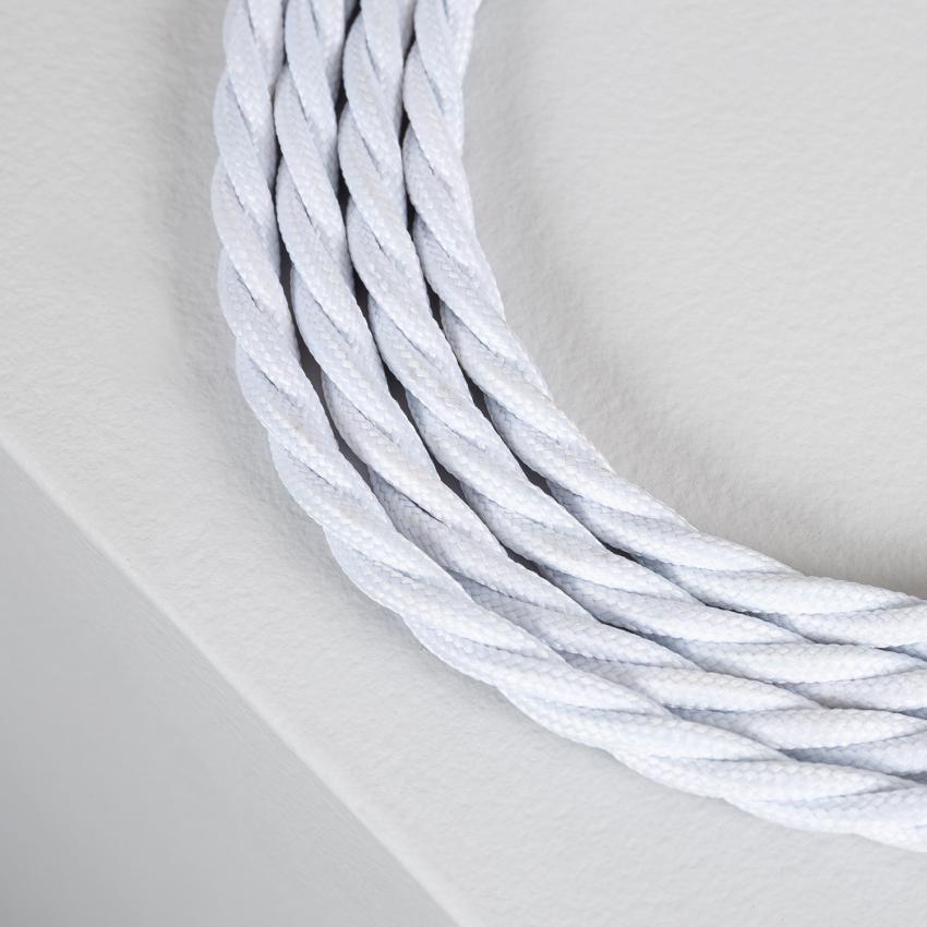 Producto de Cable Textil Eléctrico Trenzado Blanco