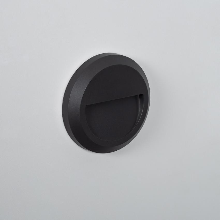 Producto de Baliza Exterior LED 1W Superficie Pared Circular Negro Edulis