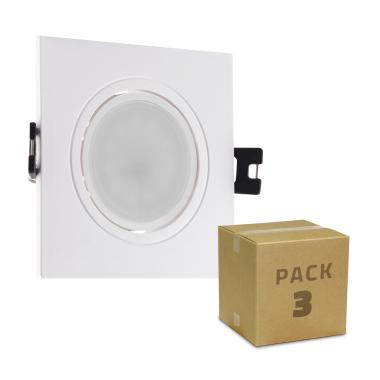 Pack 3 Focos Downlight GU10 6W Corte Ø 75-85 mm