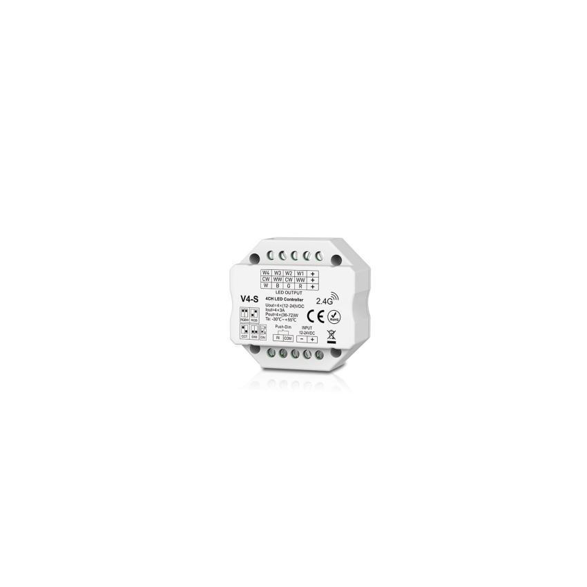 Produto de Regulador LED RF 12/48V DC 4 Canales para Tira LED  RGB-CCT Compatible con Pulsador