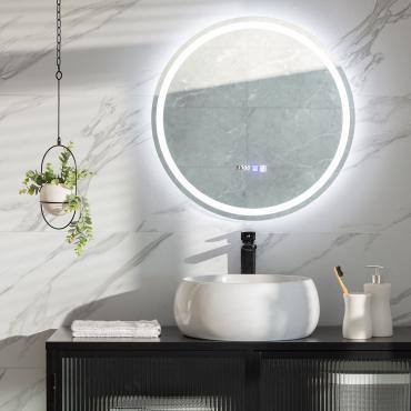Espelho Casa de Banho com Luz LED Ø60 cm  Stiniva Selecionável (Quente-Neutro-Frio)