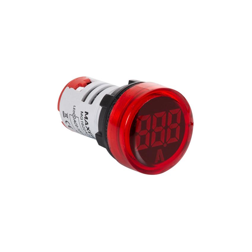 Indicador Luminoso MAXGE com Amperímetro 0-100A Ø22mm 