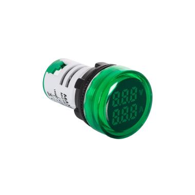 Indicador Luminosos MAXGE com Voltímetro 20-500V e Amperímetro 0-100A Ø22mm