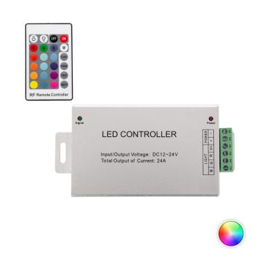 Produto de Controlador Regulador Fita LED RGB 12/24V DC com Comando RF 24A High Power