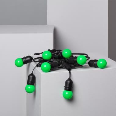 Kit Grinalda Waterproof 5,5m Preto + 8 Lâmpadas LED E27 G45 3W Coloridas