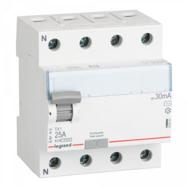 Interruptor Diferencial Industrial 4P 30mA 25-40A 10kA Clase AC LEGRAND TX³ 403004