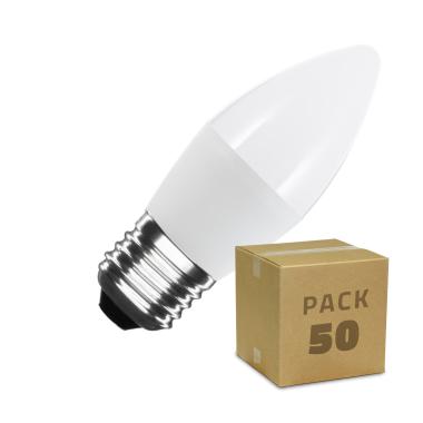 Caixa de 50 lâmpadas LED E27 C37 5W Branco Frio