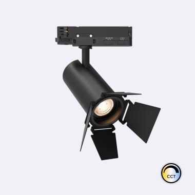 Foco Carril LED Trifásico 30W Fasano Cinema CCT Regulable DALI Negro