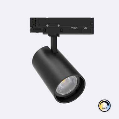 Foco Carril LED Trifásico 40W Fasano CCT Regulable Negro