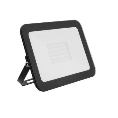 Foco Projetor LED 30W 120lm/W IP65 Slim Cristal Preto