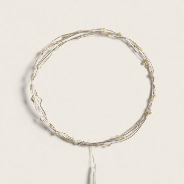 Grinalda Exterior Arame LED Bateria 2m Branco Quente 2700K