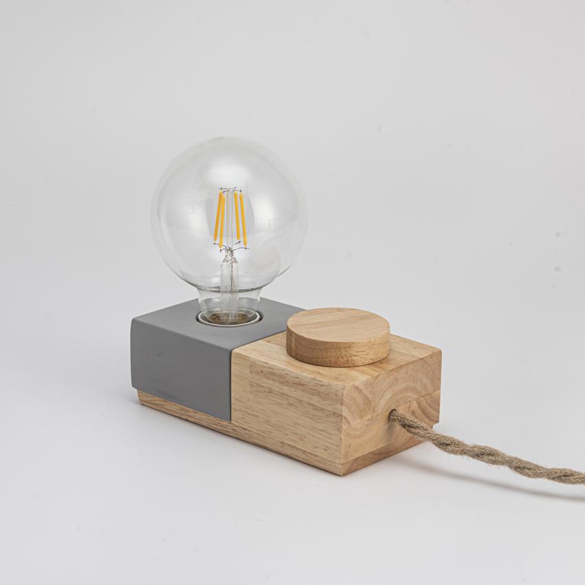 Producto de Lámpara de Mesa de Madera y Hormigón Sven 